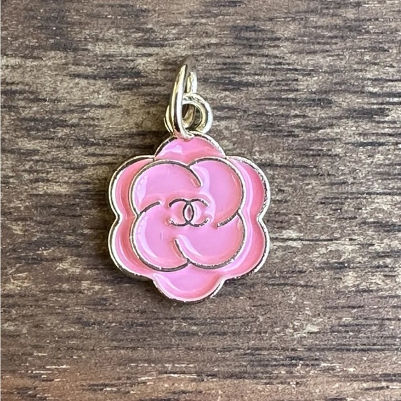 CHANEL Other - Gold & Pink Chanel Flower 15mm Zipper Pull CC Replacement Designer